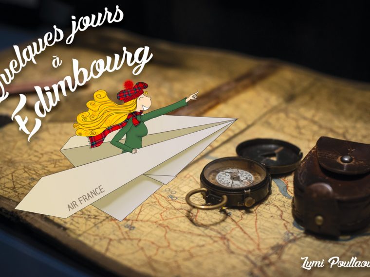 week-end Edimbourg avion illustration boussole écosse carte